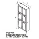 Ver imagem 3 de Paneleiro em Aço 6 Portas 2 Portas de Vidro 80cm Dobradiças Slow Motion Tarsila Itatiaia Preto/Branc