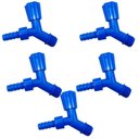 Ver imagem 1 de Kit 5 Torneiras Para Tanque E Jardim Bico 1/2 3/4 Azul