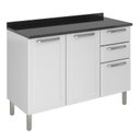 Ver imagem 2 de Balcão Cozinha em Aço 3 Portas 2 Gavetas 120cm com Tampo Dobradiças Slow Motion Tarsila Itatiaia