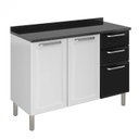 Ver imagem 3 de Balcão Cozinha em Aço 3 Portas 2 Gavetas 120cm com Tampo Dobradiças Slow Motion Tarsila Itatiaia