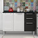 Ver imagem 1 de Balcão Cozinha em Aço 3 Portas 2 Gavetas 120cm com Tampo Dobradiças Slow Motion Tarsila Itatiaia