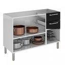 Ver imagem 2 de Balcão Cozinha em Aço 3 Portas 2 Gavetas 120cm com Tampo Dobradiças Slow Motion Tarsila Itatiaia