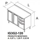 Ver imagem 4 de Balcão Cozinha em Aço 3 Portas 2 Gavetas 120cm com Tampo Dobradiças Slow Motion Tarsila Itatiaia Preto/Branco