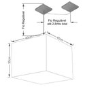 Ver imagem 2 de Lustre Pendente Quadrado com Desvio Md-4269 Cúpula em Tecido 30/40x40cm Linho Bege - Bivolt
