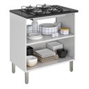 Ver imagem 4 de Balcão Cozinha em Aço 2 Portas 80cm para Cooktop 4 Bocas Dobradiças Slow Motion Tarsila Itatiaia Branco/Neve