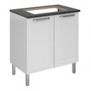 Ver imagem 2 de Balcão Cozinha em Aço 2 Portas 80cm para Cooktop 4 Bocas Dobradiças Slow Motion Tarsila Itatiaia