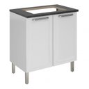 Ver imagem 2 de Balcão Cozinha em Aço 2 Portas 80cm para Cooktop 4 Bocas Dobradiças Slow Motion Tarsila Itatiaia Branco/Neve