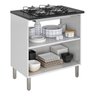 Balcão Cozinha em Aço 2 Portas 80cm para Cooktop 4 Bocas Dobradiças Slow Motion Tarsila Itatiaia  - 4
