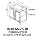 Ver imagem 3 de Balcão Cozinha em Aço 2 Portas 80cm para Cooktop 4 Bocas Dobradiças Slow Motion Tarsila Itatiaia