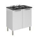 Ver imagem 7 de Balcão Cozinha em Aço 2 Portas 80cm para Cooktop 4 Bocas Dobradiças Slow Motion Tarsila Itatiaia Branco/Neve