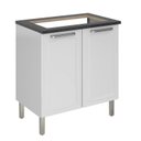 Ver imagem 2 de Balcão Cozinha em Aço 2 Portas 80cm para Cooktop 5 Bocas Dobradiças Slow Motion Tarsila Itatiaia