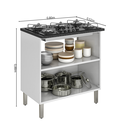 Ver imagem 3 de Balcão Cozinha em Aço 2 Portas 80cm para Cooktop 5 Bocas Dobradiças Slow Motion Tarsila Itatiaia Branco/Neve