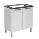 Ver imagem 2 de Balcão Cozinha em Aço 2 Portas 80cm para Cooktop 5 Bocas Dobradiças Slow Motion Tarsila Itatiaia Branco/Neve