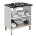 Ver imagem 4 de Balcão Cozinha em Aço 2 Portas 80cm para Cooktop 5 Bocas Dobradiças Slow Motion Tarsila Itatiaia Branco/Neve