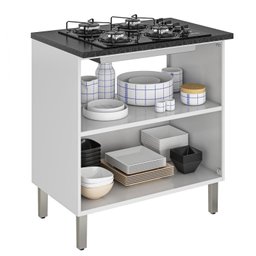 Balcão Cozinha em Aço 2 Portas 80cm para Cooktop 5 Bocas Dobradiças Slow Motion Tarsila Itatiaia Branco/Neve - 4 Balcão Cozinha em Aço 2 Portas 80cm para Cooktop 5 Bocas Dobradiças Slow Motion Tarsila Itatiaia Branco/Neve - 4