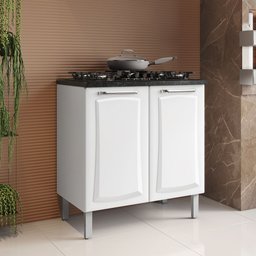 Balcão em Aço 2 Portas 80cm para Cooktop 5 Bocas Dobradiças Slow Motion Tarsila Itatiaia - 1
