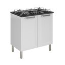 Ver imagem 5 de Balcão Cozinha em Aço 2 Portas 80cm para Cooktop 5 Bocas Dobradiças Slow Motion Tarsila Itatiaia Branco/Neve