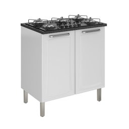 Balcão Cozinha em Aço 2 Portas 80cm para Cooktop 5 Bocas Dobradiças Slow Motion Tarsila Itatiaia - 5