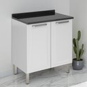 Ver imagem 1 de Balcão Cozinha em Aço 2 Portas 80cm com Tampo Com Dobradiças Slow Motion Tarsila Itatiaia 