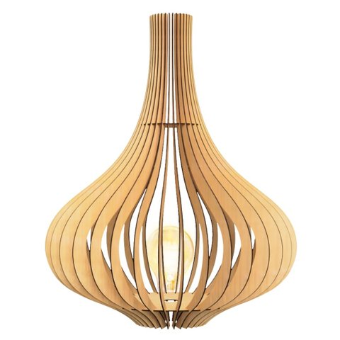 Abajur Grande de Chão ALADDIN MDF Luminária - :MDF CRU/90x60cm
