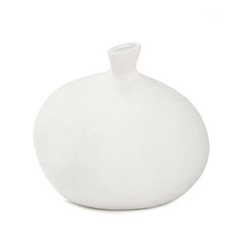 Vaso Decorativo Cerâmica Branco 26x28cm