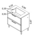Ver imagem 3 de Balcão Cozinha em Aço 1 Porta 1 Gaveta 80cm para Cooktop 4 Bocas Tarsila Itatiaia 