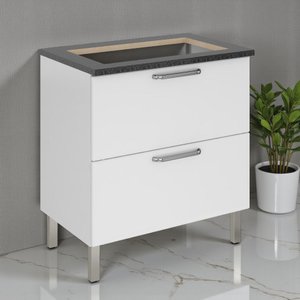 Balcão Cozinha em Aço 1 Porta 1 Gaveta 80cm para Cooktop 4 Bocas Tarsila Itatiaia 