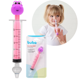 Lavador Nasal Seringa Silicone Catarro Sinusite Buba Rosa - 1