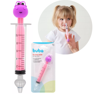 Lavador Nasal Seringa Silicone Catarro Sinusite Buba Rosa