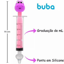 Lavador Nasal Seringa Silicone Catarro Sinusite Buba Rosa - 3