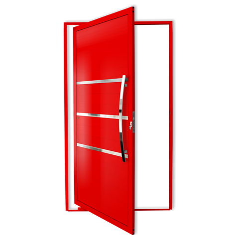 Porta Pivotante Alumínio Lambril Evolution c/Puxador D.Vermelho 100 Brimak