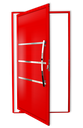 Ver imagem 1 de Porta Pivotante Alumínio Lambril Evolution c/Puxador D.Vermelho 100 Brimak