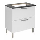 Ver imagem 2 de Balcão Cozinha em Aço 1 Porta 1 Gaveta 80cm para Cooktop 5 Bocas Tarsila Itatiaia Branco/Neve