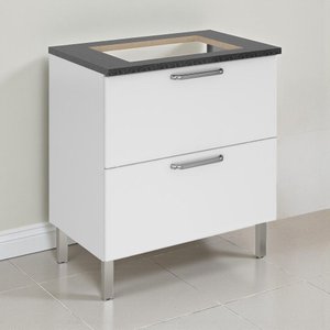 Balcão Cozinha em Aço 1 Porta 1 Gaveta 80cm para Cooktop 5 Bocas Tarsila Itatiaia 