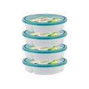 Ver imagem 1 de Kit 4 Potes Conservador De Alimentos Com Tampa 4 Divisórias Premier Plástico Livre de BPA Nitron Cor