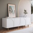 Ver imagem 2 de Rack Capela 180cm com Pés de Madeira - Branco