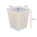 Ver imagem 2 de Kit Banheiro 4 Peças Lixeira Dispenser Porta Escova e Porta Algodão - Stolf Areia