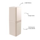 Ver imagem 3 de Kit Banheiro 4 Peças Lixeira Dispenser Porta Escova e Porta Algodão - Stolf Areia