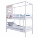 Ver imagem 1 de Beliche Casinha Grade Removível Madeira Branco-rosa