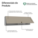 Ver imagem 4 de Armário Aéreo 100 cm 1 Porta Basculante Branco/Crema Vik Madesa