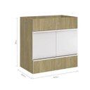 Ver imagem 5 de Gabinete para Banheiro Suspenso Slim 60cm Yescasa Bege/Wood/Branco