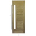 Ver imagem 2 de Folha de Porta Madeira Maciça com 7 Réguas Horizontais com Vidro Lateral 210x110cm Jomadi