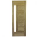 Ver imagem 3 de Folha de Porta Madeira Maciça com 7 Réguas Horizontais com Vidro Lateral 210x110cm Jomadi