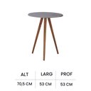 Ver imagem 3 de Mesa de Apoio Média Tripé Pé Palito Hannover - Cinza/imbuia Glazer
