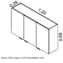 Ver imagem 5 de Armário Aéreo em Aço 3 Portas Exclusive Itatiaia