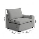 Ver mais imagens de Sofá de Canto Modular Hug 9 Lugares 423x278cm com 2 Puffs em Linho CabeCasa MadeiraOriginals