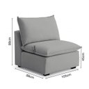 Ver imagem 7 de Sofá de Canto Modular Hug 9 Lugares 423x278cm com 2 Puffs em Linho CabeCasa MadeiraOriginals