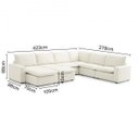 Ver imagem 2 de Sofá de Canto Modular Hug 9 Lugares 423x278cm com 2 Puffs em Linho CabeCasa MadeiraOriginals