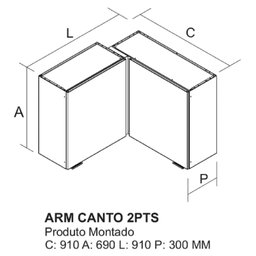 Armário Aéreo em Aço de Canto 2 Portas Exclusive Itatiaia - 5 Armário Aéreo em Aço de Canto 2 Portas Exclusive Itatiaia - 5