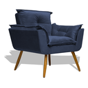 Ver imagem 2 de Poltrona Decorativa para Sala de Estar Opala Suede - Ssx Multicoisas - Azul Marinho